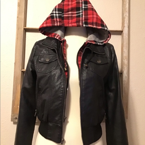 Ashley By 26 International Jackets & Blazers - Ashley leather jacket plaid hood ❤️ size medium